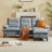 86.22" Chenille Sectional Sofa With Ottoman-30534545