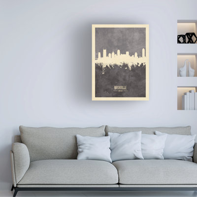 «Nashville Tennessee Skyline Gray», art de Michael Tompsett