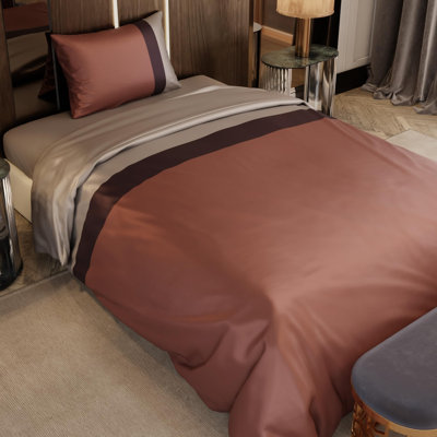 Stoa Paris Luxury Satin Full Duvet Cover Set 3PCs, 300TC Silk-Like Luxury for Bedroom Upgrade, Skin & Hair Safe, Hidden Zipper + 2 Pillow Shams 20x30”, No Comforter Included, Vogue - Red, Black