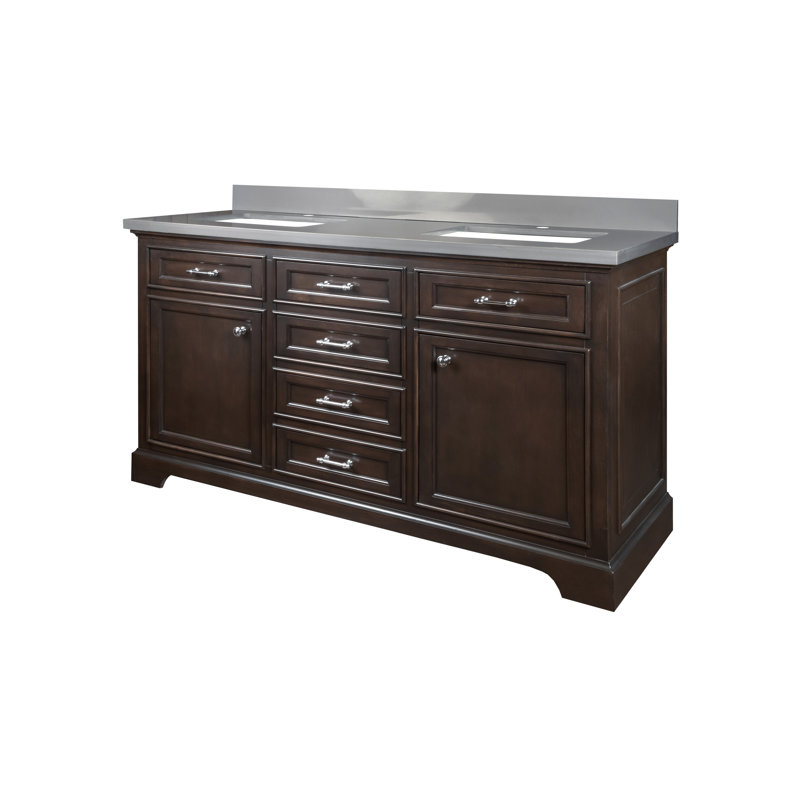Ensemble de meuble-lavabo double 61 po Harkness, Gris calypso