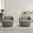 34.25"w 360° Swivel Barrel Accent Chair In Textured Corduroy - Perfect For Any Space (set Of 2)-1051061520