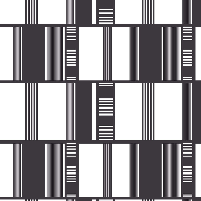 Papier peint géométrique, Blanc / noir