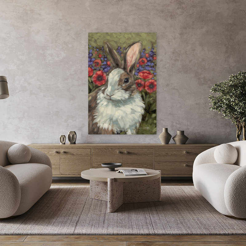 Spring Melody, art contemporain de lapin, H 48 po x l 32 po