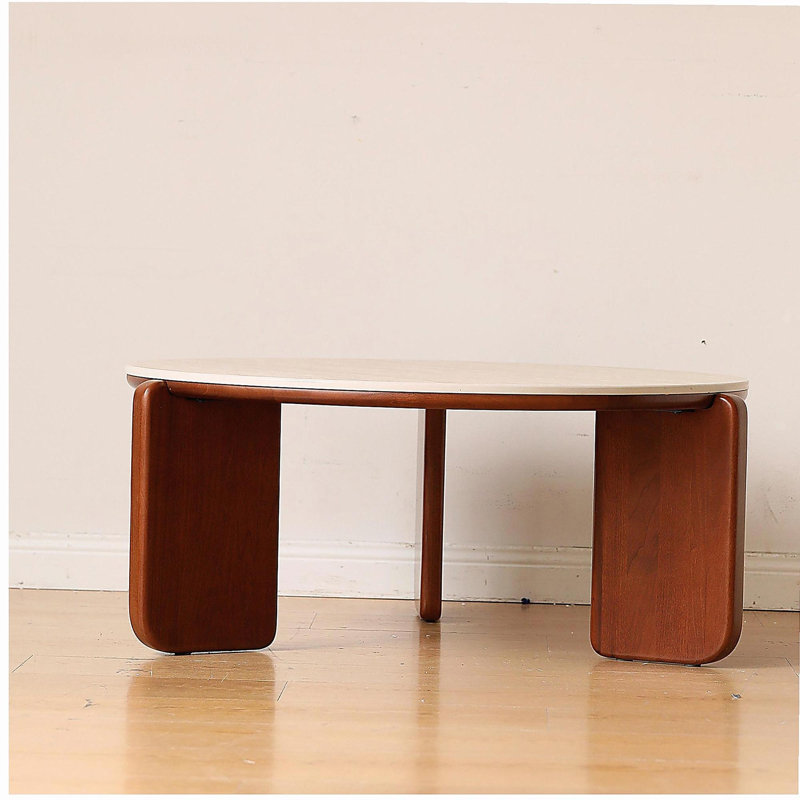 Table basse surélevée Table basse 100% chêne massif avec plateau en bois massif et plateau de table basse Largeur 100 x Profondeur 60 x Hauteur 45 cm Bureau d'étude Facile à assembler