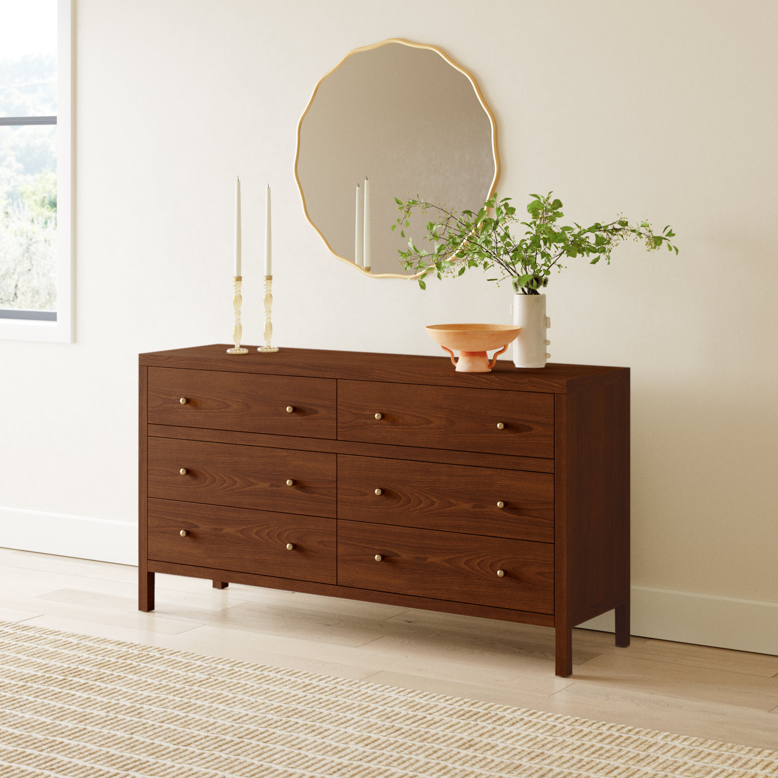 Celine 60" Acacia Double Dresser, Walnut