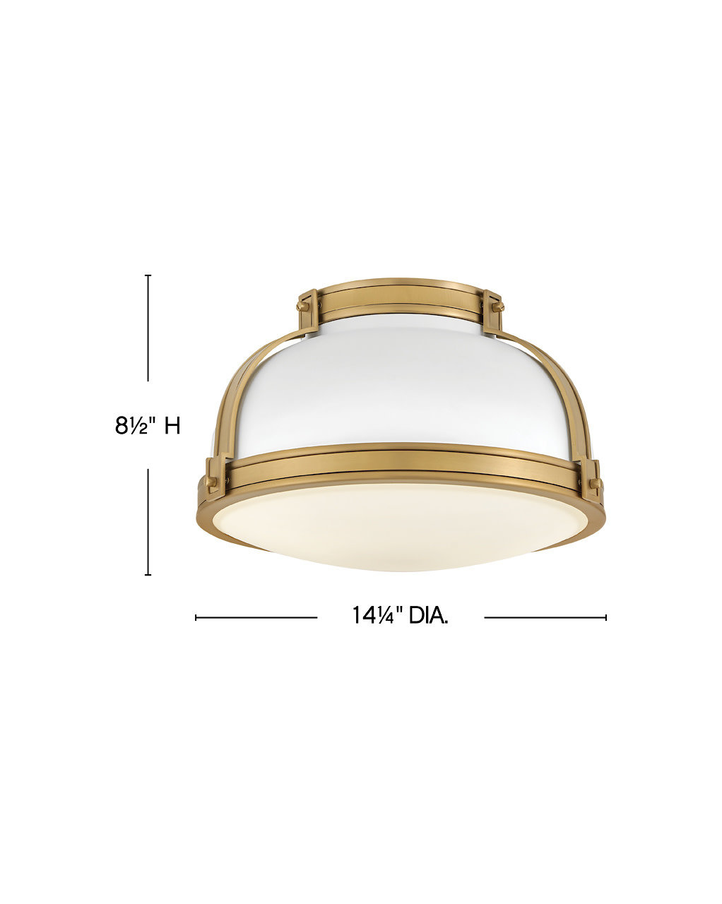 Calathea 2 Light Flush Mount, White/Gold