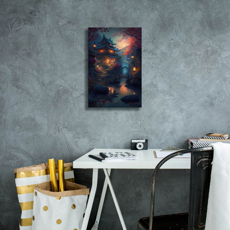 «Water Village» par Cameron Gray, art mural sur toile, H 18 po x l 12 po x P 0,75 po