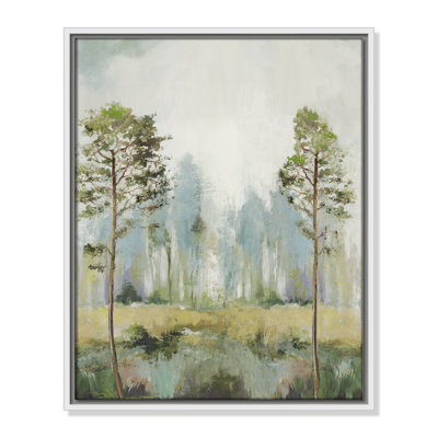 Teton Tall Green Trees II by Teton Pearce - Floater Frame Print on Canvas
