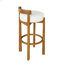 Tabouret de bar d'intérieur en bois à dossier bas, finition noyer, ensemble de 2-2133907396