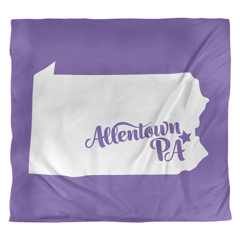 Housse de couette réversible Allentown Pennsylvania, Polyester brossé, Housse de couette pour grand lit, Mauve