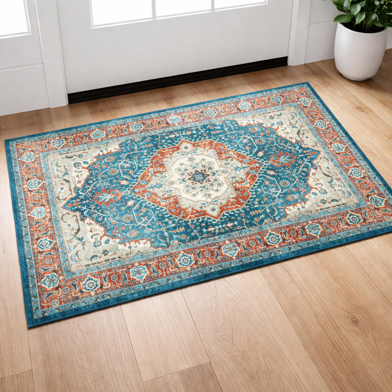 Oriental Machine Tufted Shag Area Rug, Rectangle 40 x 60 cm