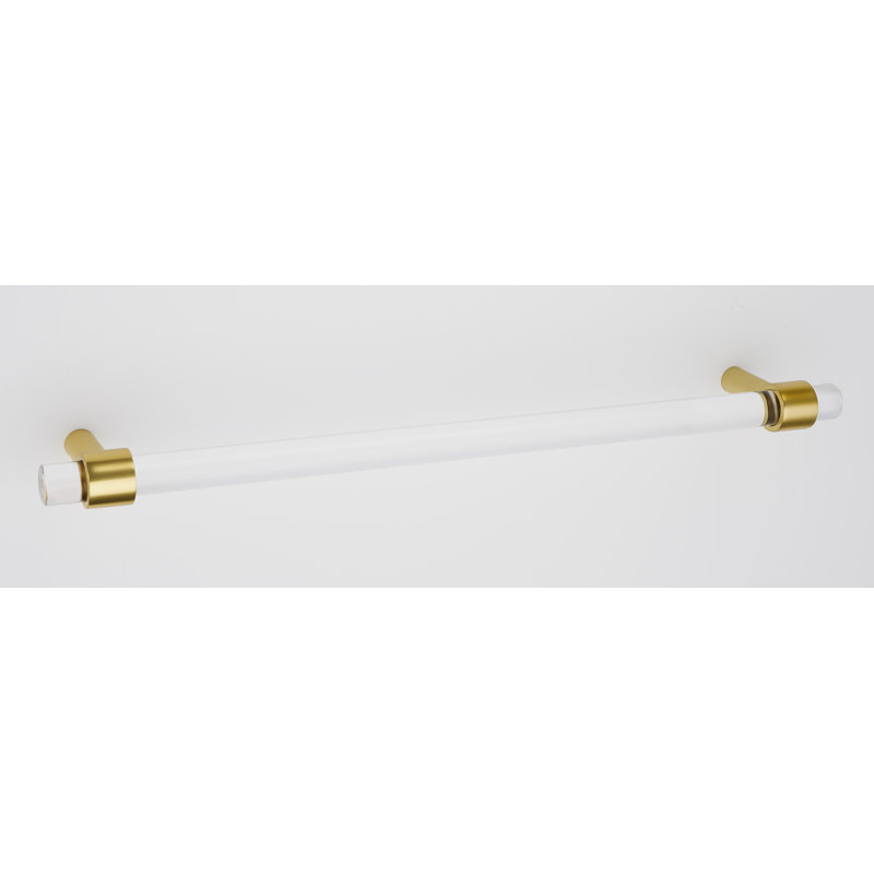 Modern Polished Brass and Acrylic 18" Bar Pull