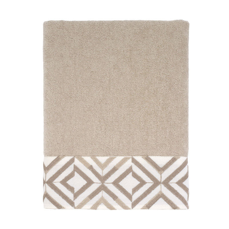 Ivory and Beige Cotton Polyester Hand Towel Set