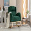 Chaise berçante en tissu Teddy avec pieds en bois paquet, vert
