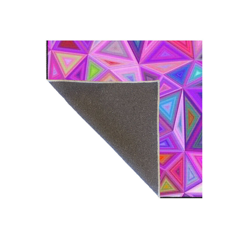 Tapis décoratif à motif géométrique mauve, Sous-tapis carré 3 pi 3 po inclus