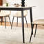 Table de salle à manger rectangulaire en porcelaine blanche avec pieds en métal, carreau de céramique moderne de style Mid-Century