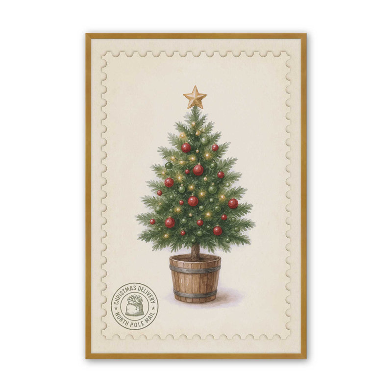 Evergreen Parcel, reproduction d'art, Or poli, 24 po x 36 po