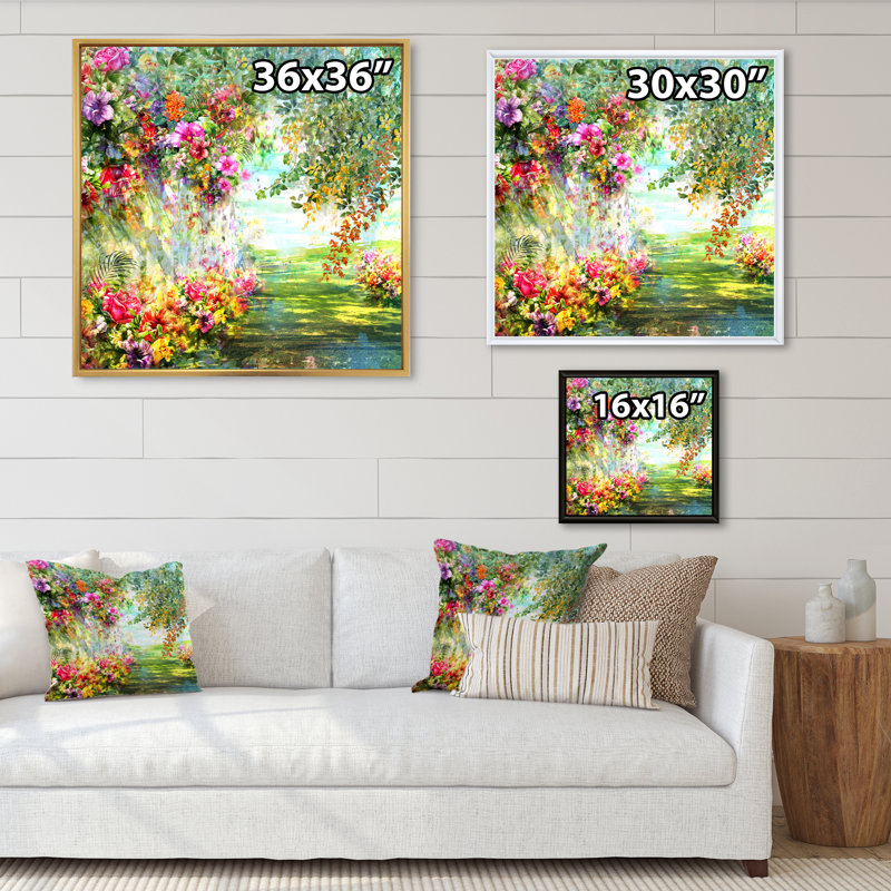 «Multicolor Spring Flowers Impression VI», reproduction d'art sur toile encadrée, H 30 po x l 30 po x P 1 po