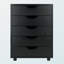 Armoire mobile à 5 tiroirs Sutton avec finition noire, H 26,05 po x l 19,03 po x P 15,85 po-1576706615