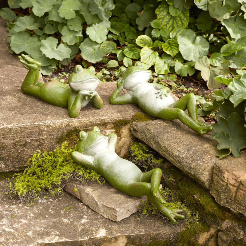 Ensemble de 3 statues de jardin Southa Frog