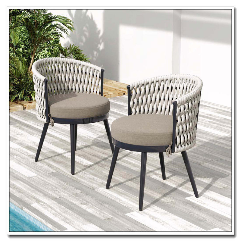 Chaise de patio d'extérieur, Kaki, Beige