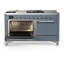 Majestic III Series 60 Inch Dual Fuel Range with 7 Sealed Burners, Griddle, Frenchtop in Antique White (Natural Gas, Copper Trim)-553012098-553012102-553012108