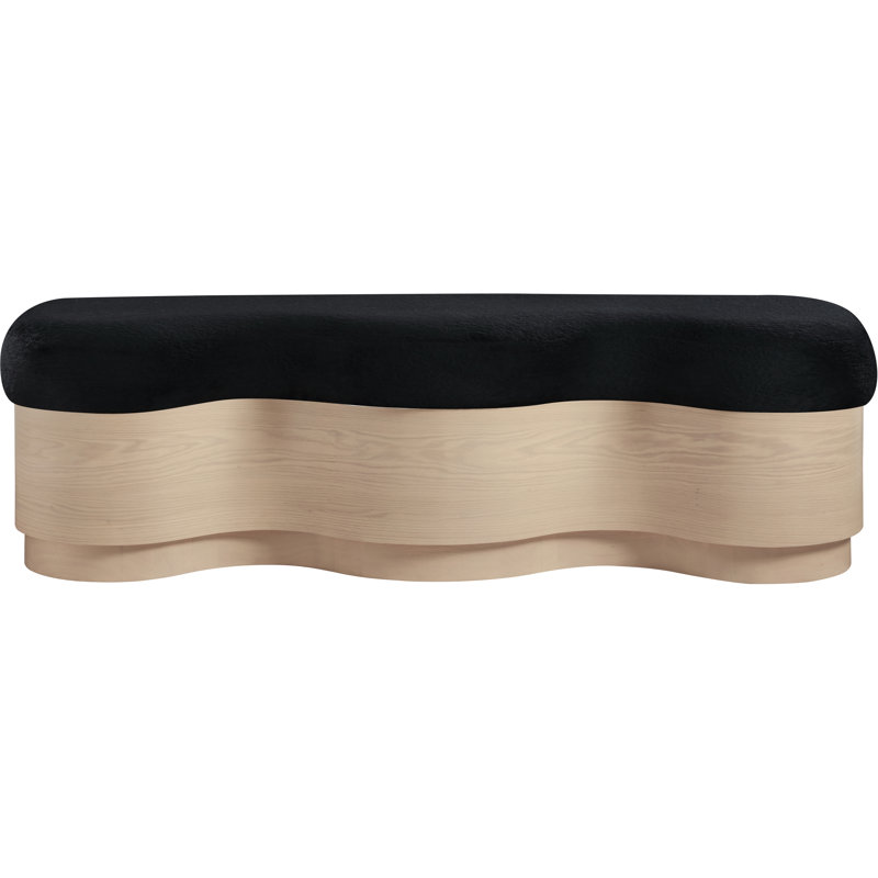 Banc en velours Savoy Mariaclara, Naturel, Tissu en velours noir