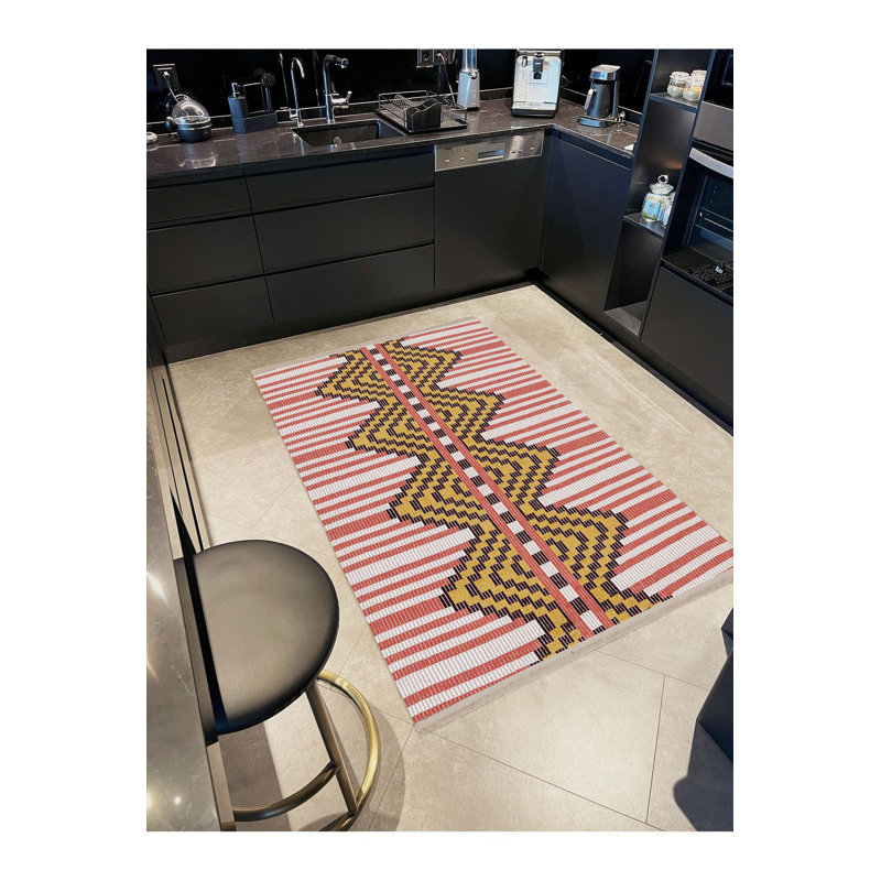 Tapis rose lavable à la machine Paris, Sous-tapis rectangulaire 3 pi 11 po x 5 pi 11 po i