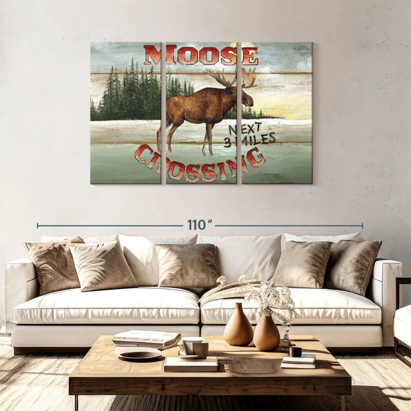Plaque murale «Moose Crossing I», H 48 po x l 74 po