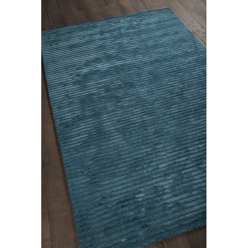 Angelo Striped Area Rug in Blue, Rectangle 5' x 7'6"
