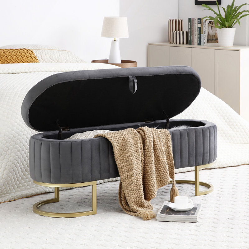 Banc de rangement de chambre, Gris