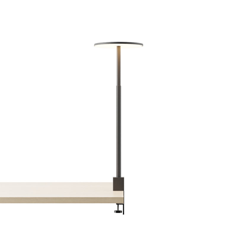 Yurei Co-Working Lamp (Matte Black) Edge Clamp with 14" Matel Shade, Matte Black w/ Gold Interior, Black, Matte Black