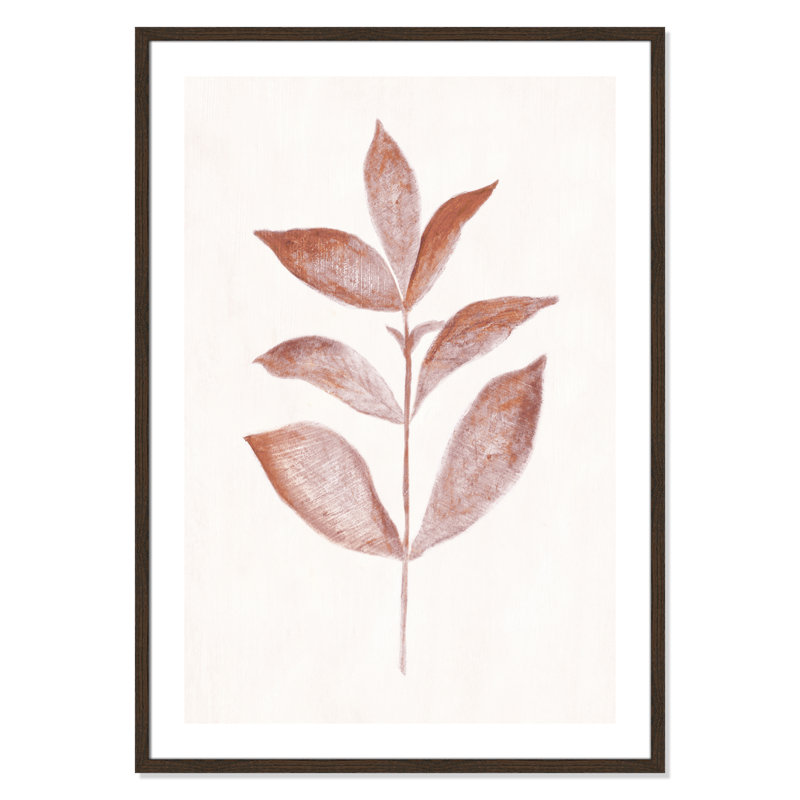 Wilfrid Red Leaf III par Tara Studios - reproduction d'art, Papier avec cadre en bois de noyer