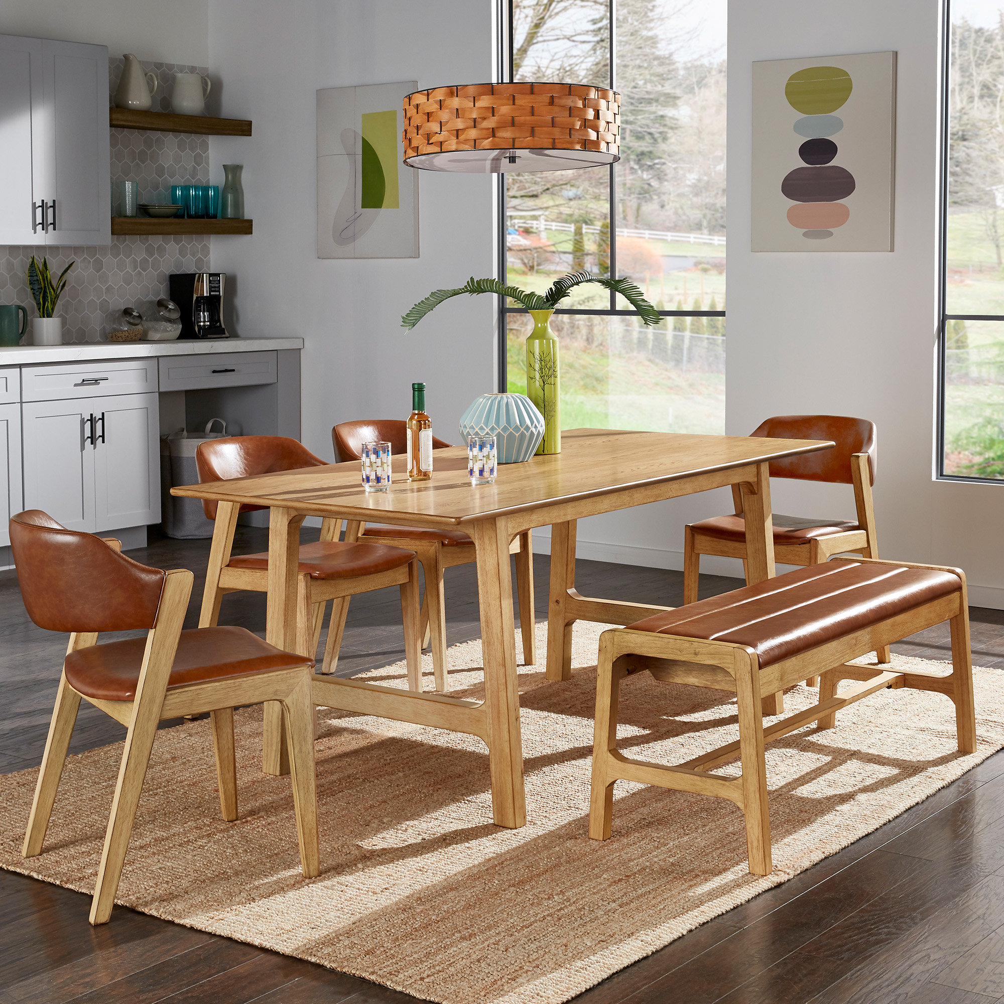 Bucci 4 piece breakfast nook deals dining set ivy bronx chair