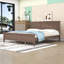 Base de lit plateforme Mid-Century en bois avec amplement de rangement sous le lit et support de lattes-1565590042-1565590044