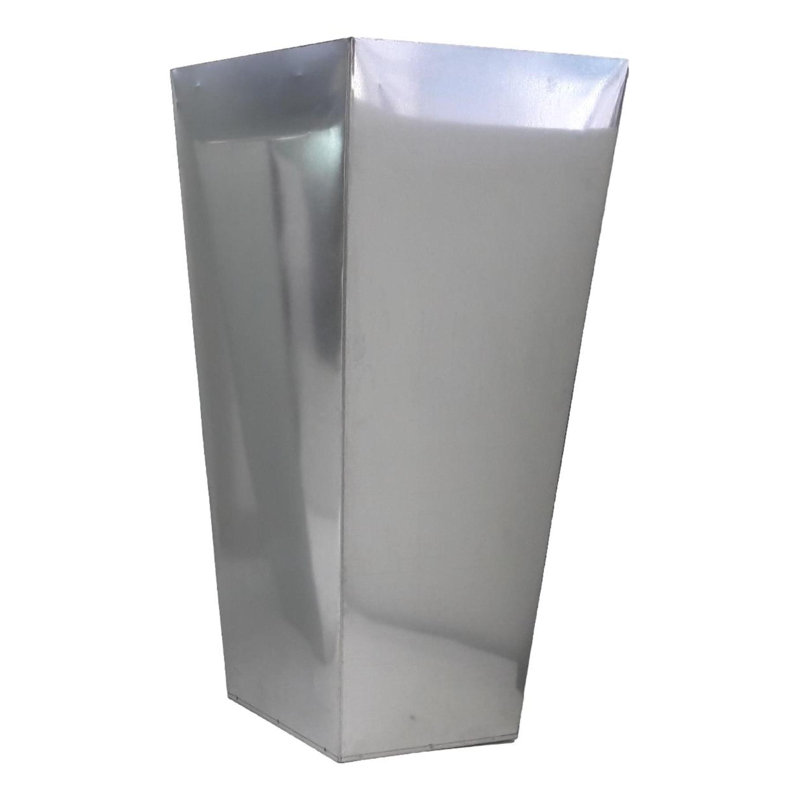 Grande boîte à fleurs en métal, Argent, H 28 po x l 16 po x P 16 po