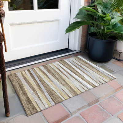 Machine Washable Indoor/Outdoor Chantille ACN997 Grey 1'8" x 2'6" Rug