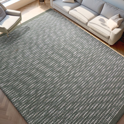 Tapis gris / vert / blanc tissé à la main de haute qualité