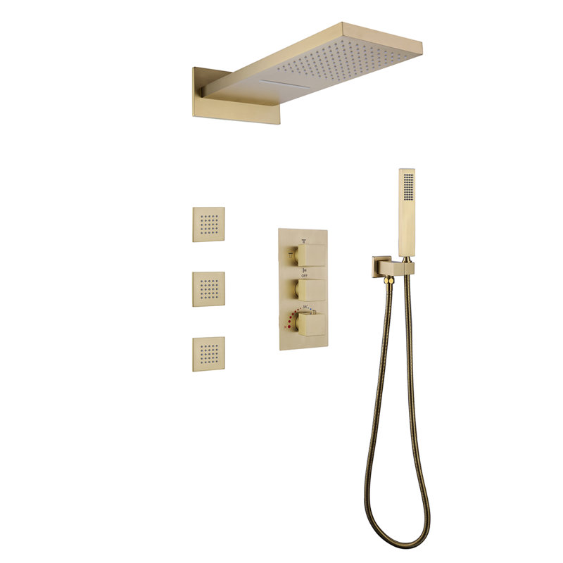 All-In-One Kit with Rough in-Valve, Brushed Gold
