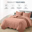 Ensemble de couvre-lit embossé à motif floral élégant avec taies décoratives - literie légère matelassée, lavable à la machine-116864836-116864838