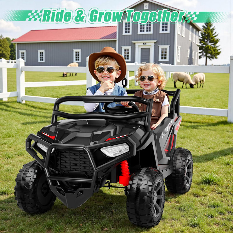 Jouets 24 Volt Ride On, 2 places Ride On Cars avec télécommande, 2X200W Utv avec Bluetooth, MP3, ceintures de sécurité, réglage du volume, suspension