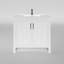 Meuble-lavabo autoportant 36 po Anvay en blanc mat avec plateau en céramique blanche-1543568049