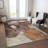Machine Washable Indoor/Outdoor Cicel ACN1177 Coffee Round Rug-109514287