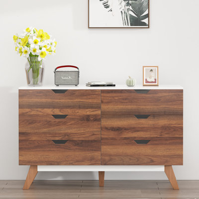 Commode 6 tiroirs Rustic Brown