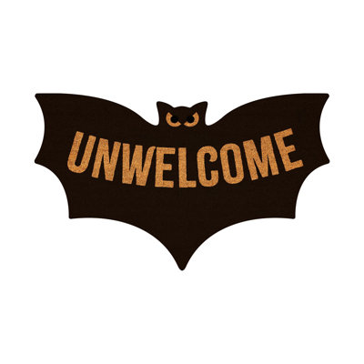 Unwelcome Bat Shaped Coir Mat