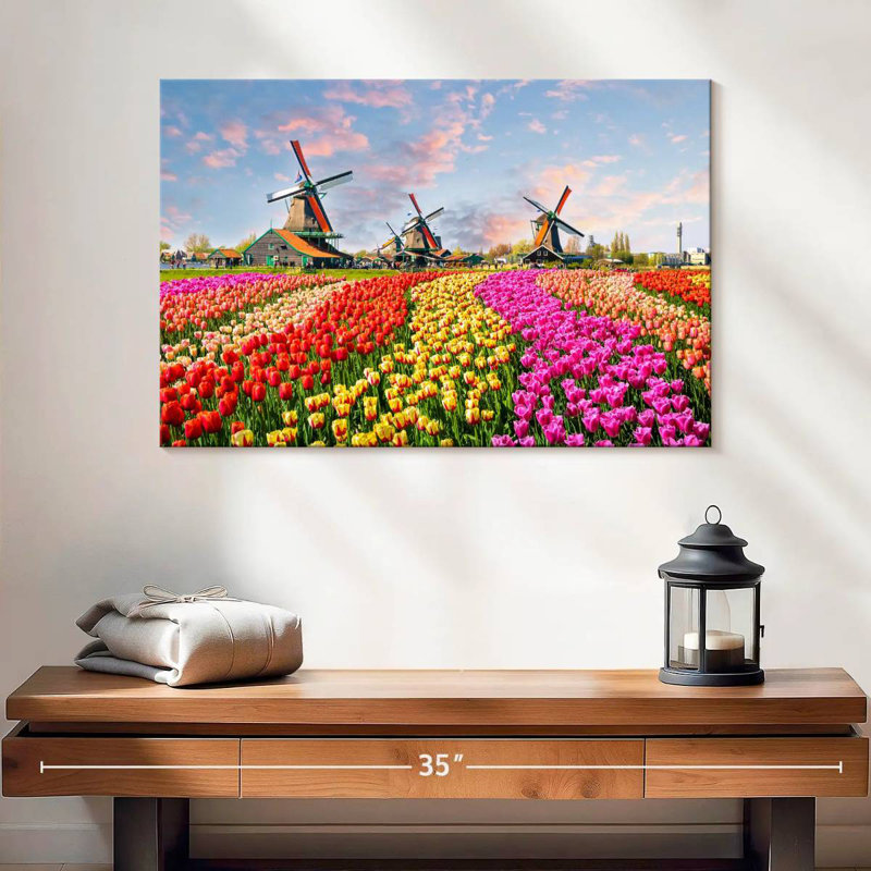 Tulipes et moulins à vent Alvord, H 16 po x l 24 po