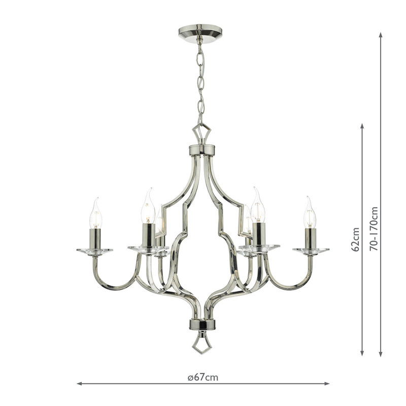 Heckart 6 - Light Candle Style Chandelier