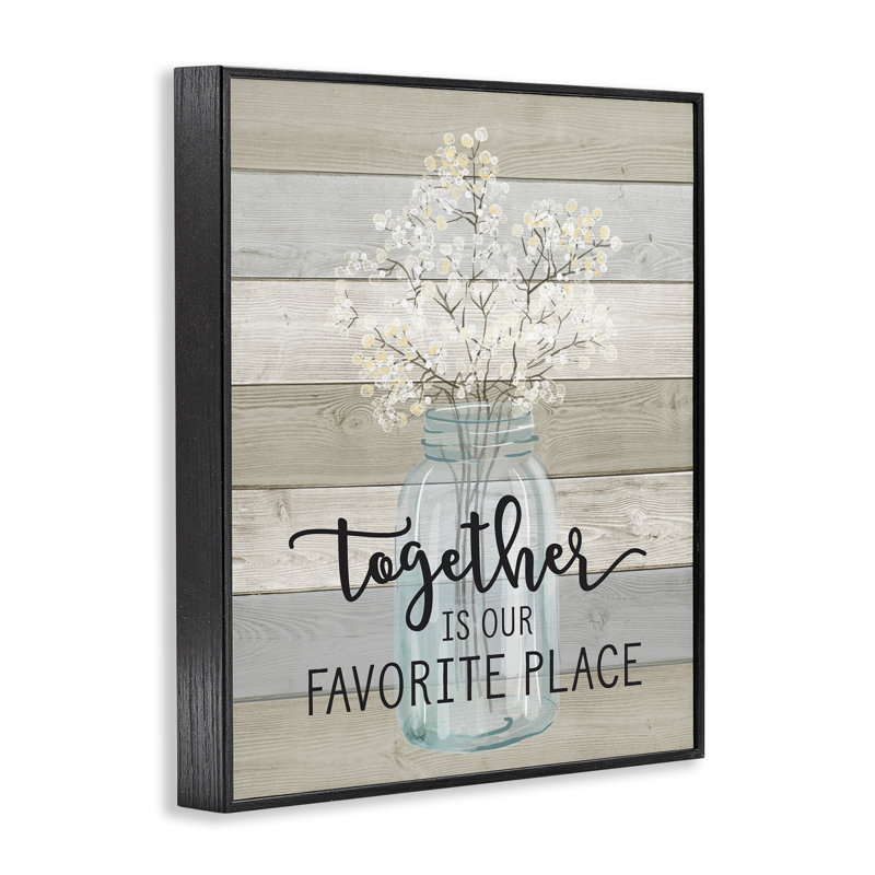 «Together is our Favorite Place», impression, H 20 po x l 16 po, Giclée encadrée noir minuit