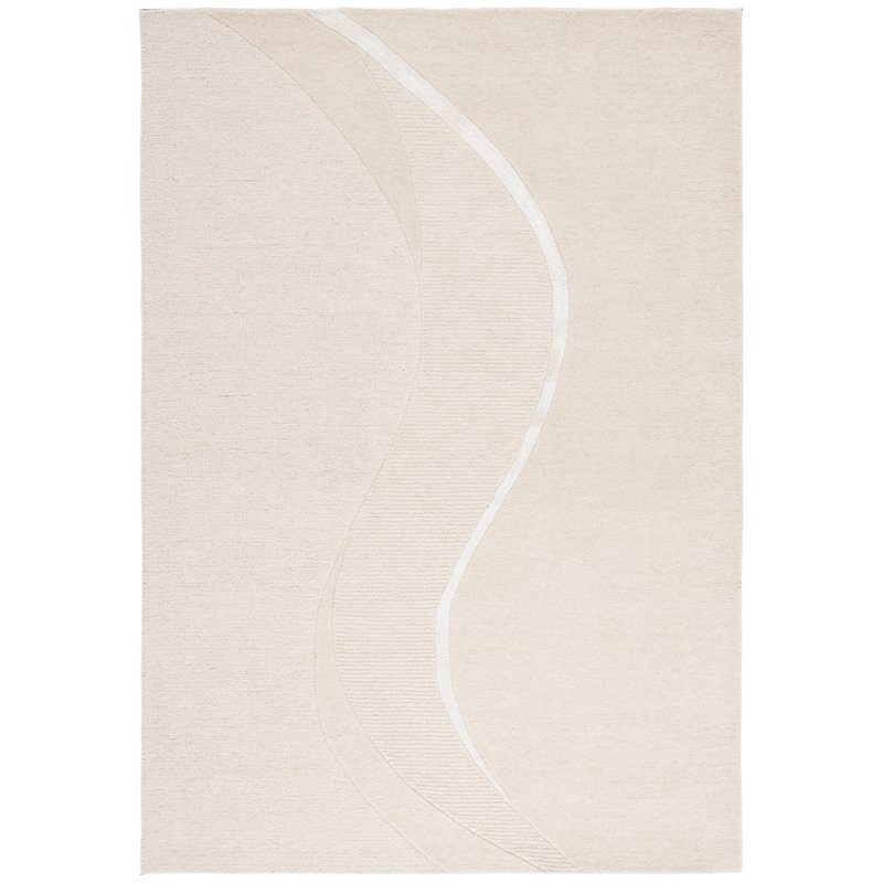 Tapis ivoire en laine / viscose touffeté à la main Fifth Avenue 452, Rectangle 8 pi x 10 pi
