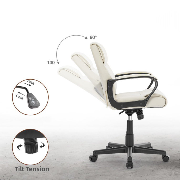 Home Office Chair Ergonomic Desk Chair The Twillery Co. Upholstery Color: White